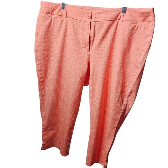 Lane Bryant Womens Coral Cropped Pants Size 20 Cotton/Spandex Blend - Picture 4 of 7
